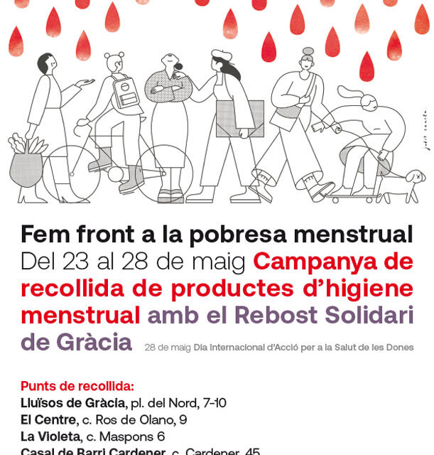 Gràcia Solidària dóna suport a la campanya de recollida de productes menstruals